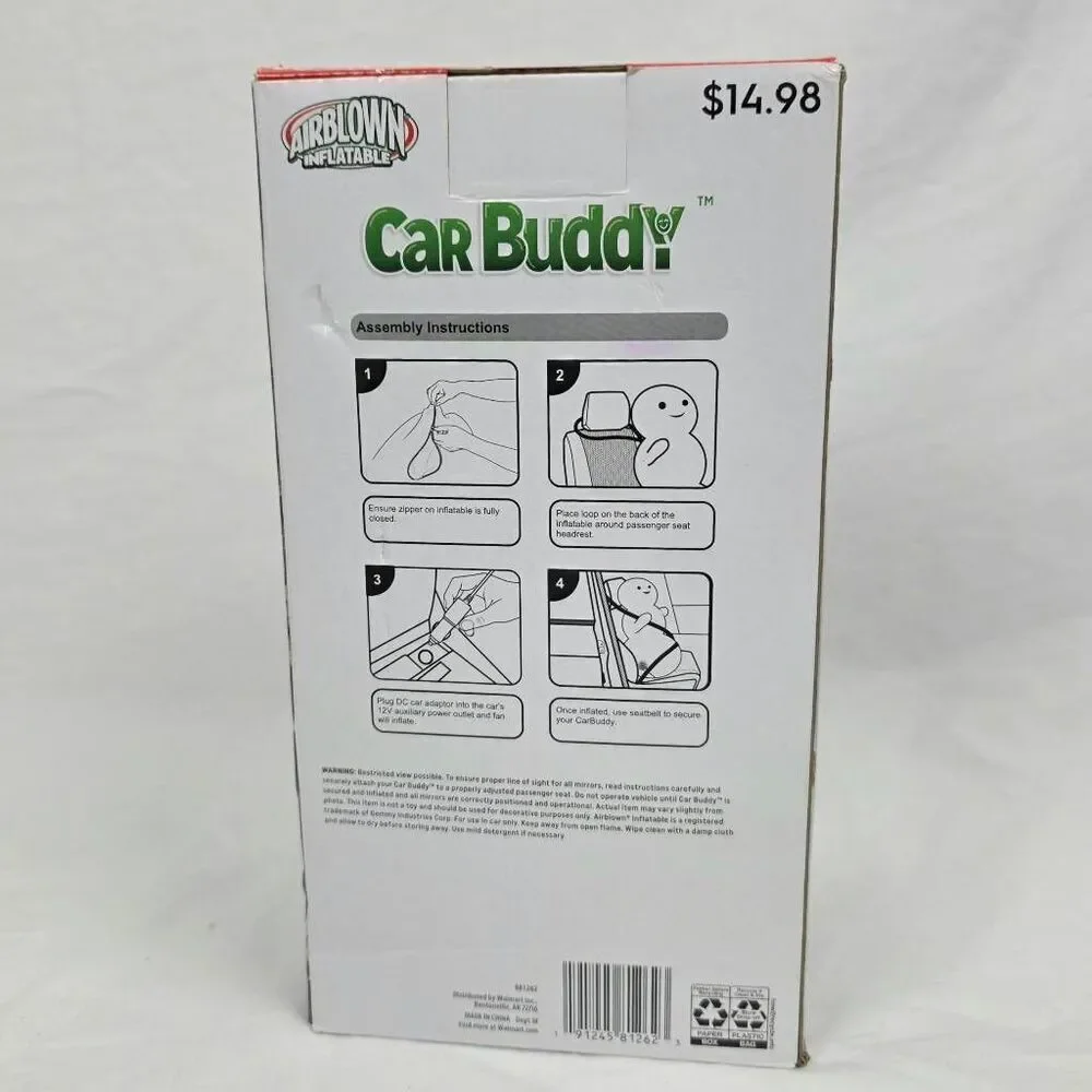 Gemmy CarBuddy Elf 3 Ft Airblown Inflatable LED NIB